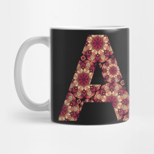 Floral Mandala Capital Letter A Sunset Mug